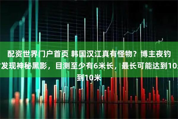 配资世界门户首页 韩国汉江真有怪物？博主夜钓时发现神秘黑影，目测至少有6米长，最长可能达到10米