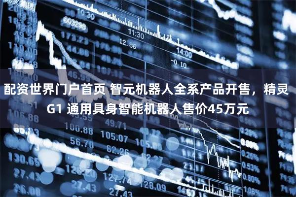 配资世界门户首页 智元机器人全系产品开售，精灵 G1 通用具身智能机器人售价45万元